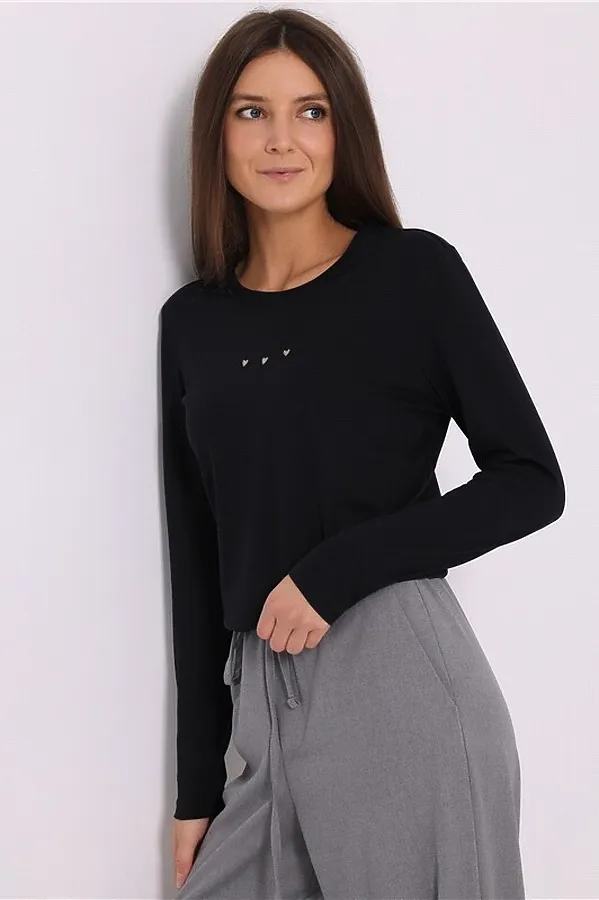 Лонгслив  АПРЕЛЬ, черный - фото 1