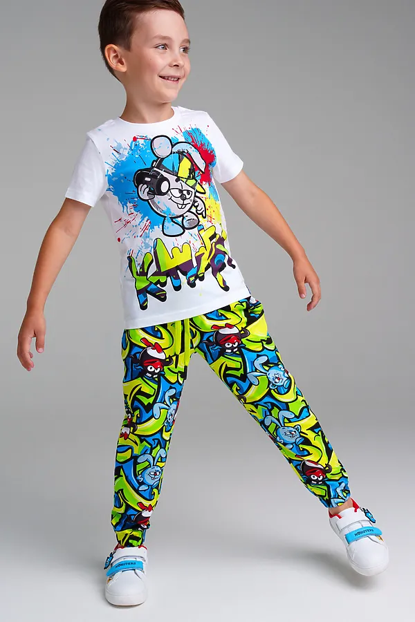 Комплект (Футболка + Брюки) PLAYTODAY, цветной - фото 1