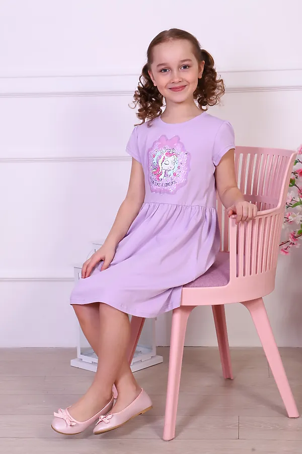 Платье Мечтатель короткий рукав НАТАЛИ, сиреневый - фото 1
