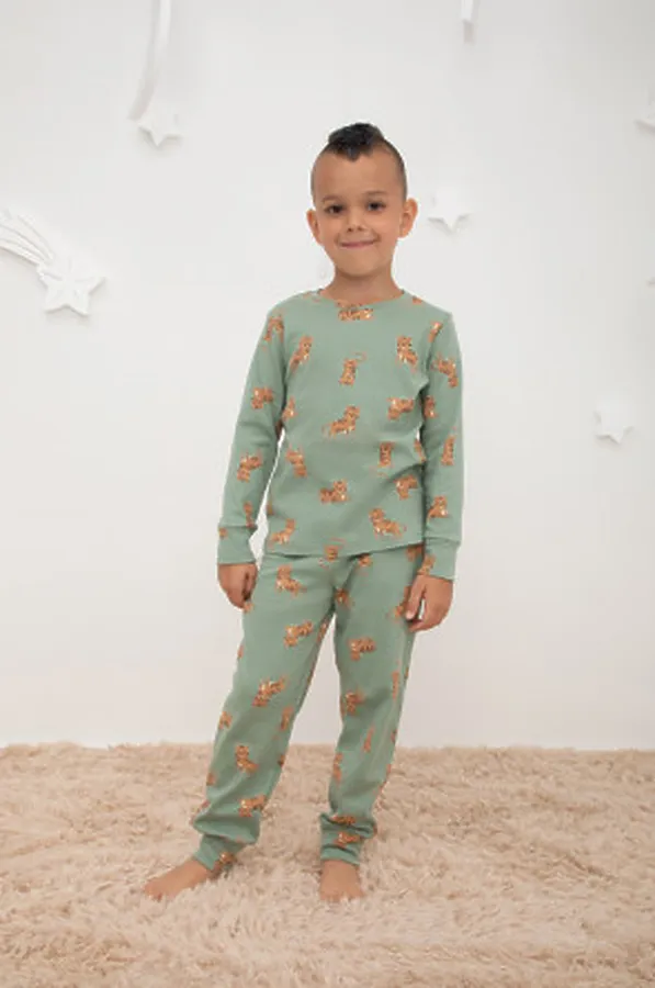 Пижама CROCKID, тигриная семья на милитари - фото 1