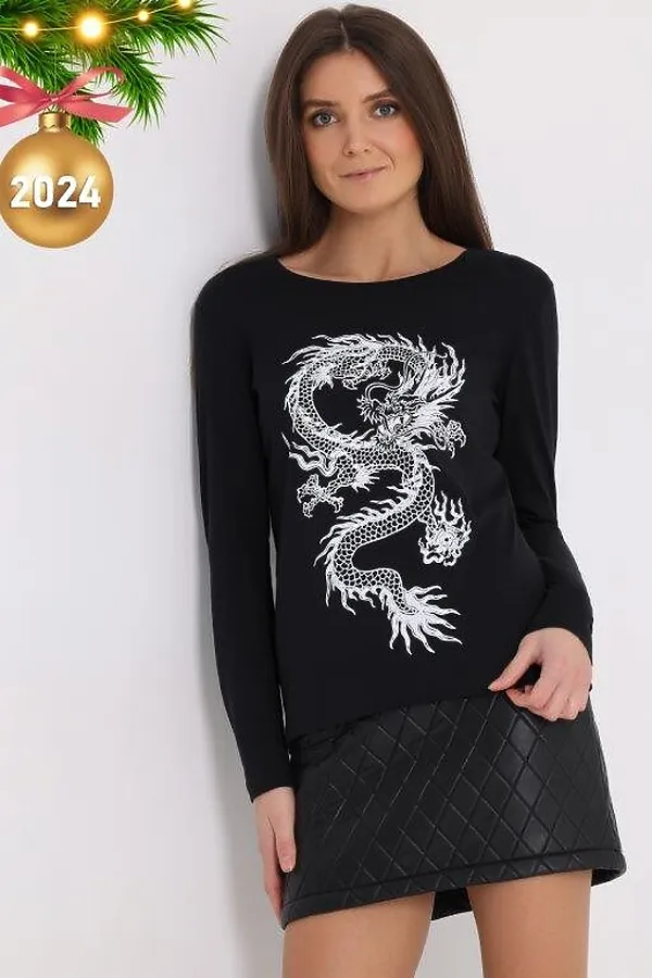 Лонгслив  АПРЕЛЬ, черный - фото 1