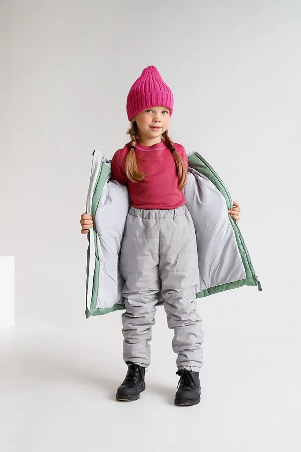Брюки зима стеганые серебро MINIDINO, серебро - фото 1