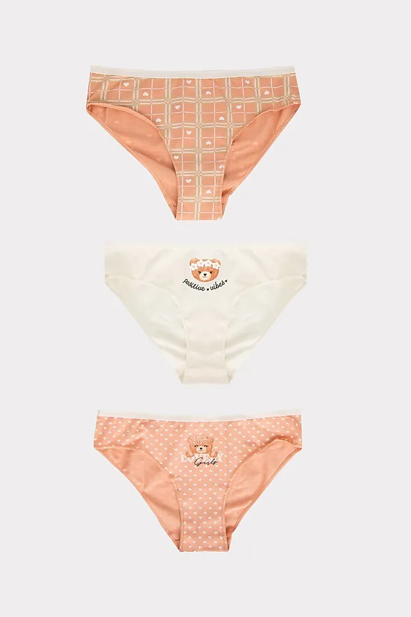 Трусы 3шт. MARK FORMELLE, сердечки на коралловом - фото 1