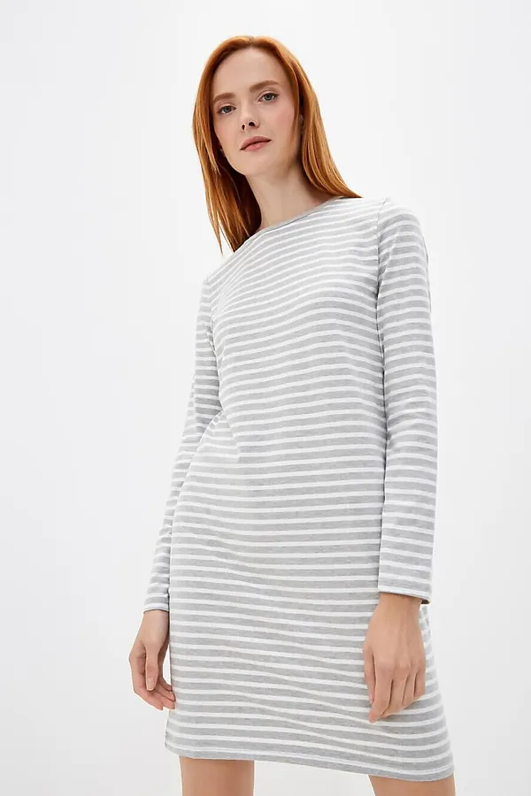 Платье INCITY, серый меланж-белый - фото 1