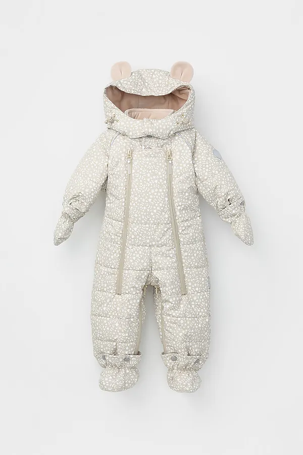 Комбинезон CROCKID, белый песок,цветочный узор - фото 1