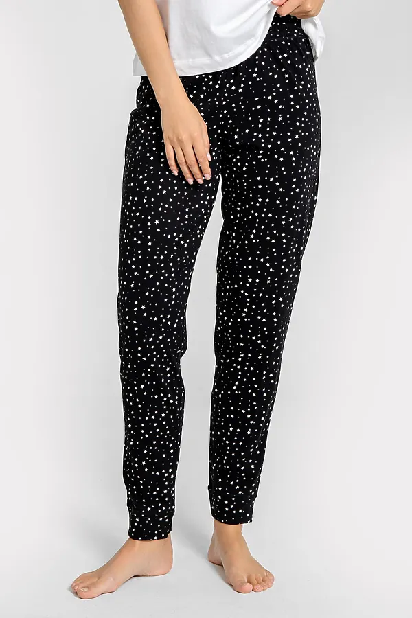 Брюки MARK FORMELLE, мелкие звезды на черном - фото 1