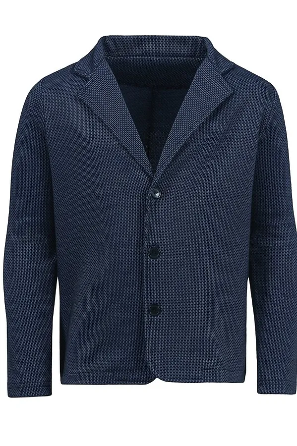 Пиджак АПРЕЛЬ, ячейки черный+голубой - фото 1