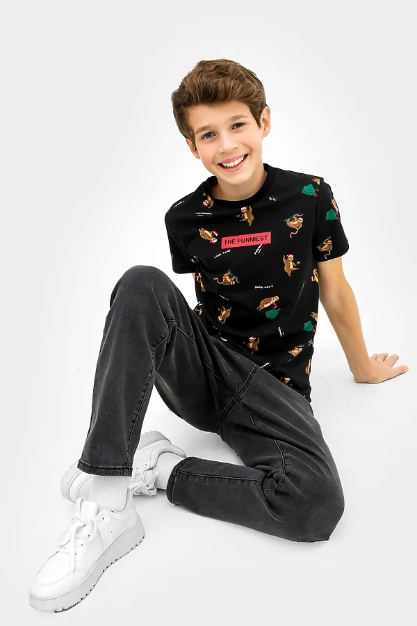 Футболка  MARK FORMELLE, ленивцы на черном - фото 1