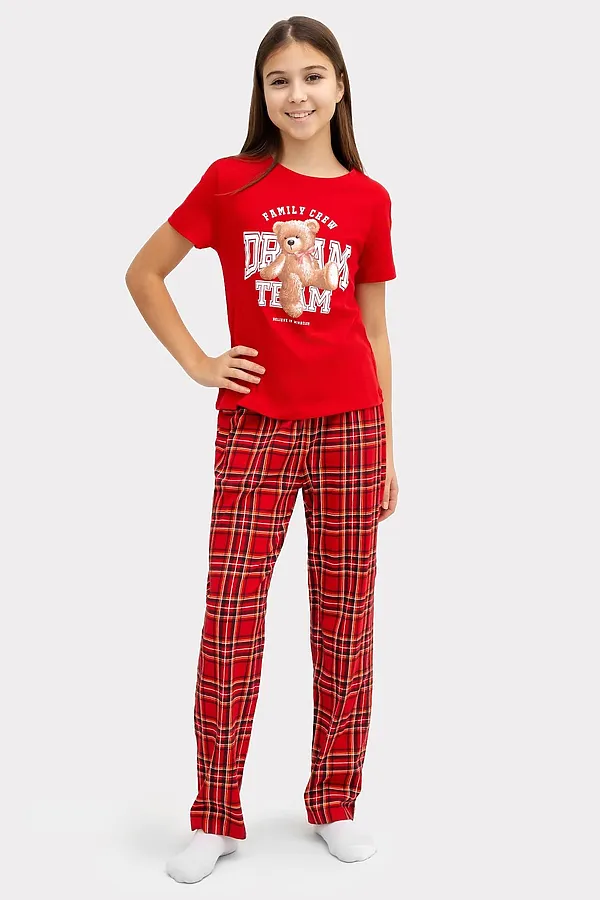 Пижама MARK FORMELLE, зимняя вишня +красная клетка - фото 1