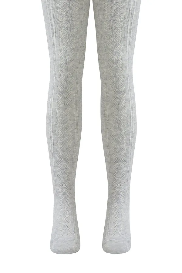 CONTE-KIDS MISS Ажурные колготки CONTE KIDS, светло-серый - фото 1
