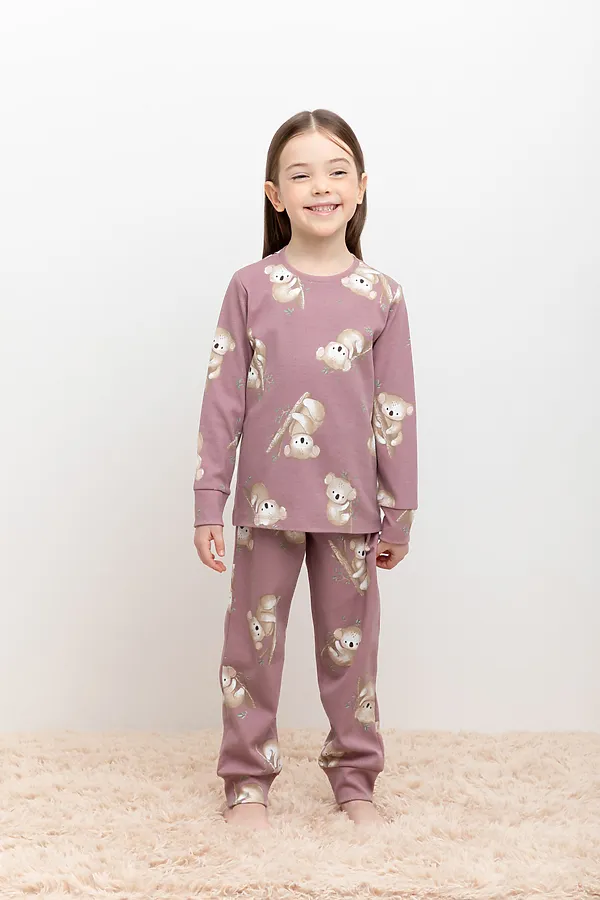 Пижама CROCKID, морозная вишня,коалы - фото 1
