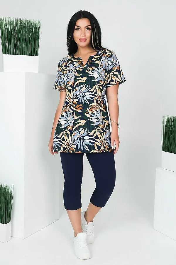 Костюм (Туника+Бриджи) LIKA DRESS, зеленый - фото 1