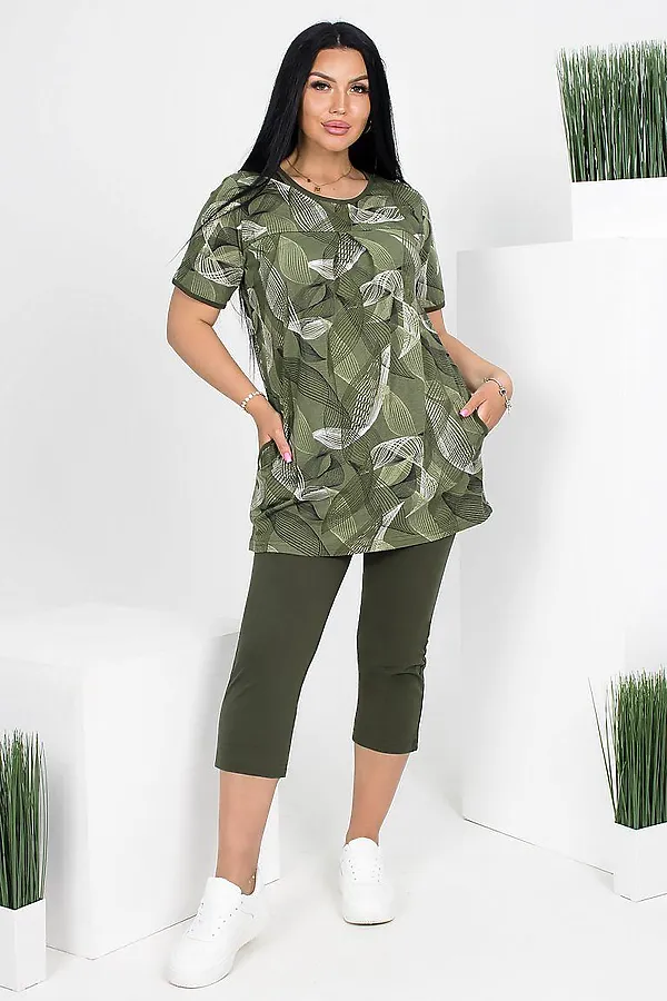 Костюм (Туника+Бриджи) LIKA DRESS, зеленый - фото 1