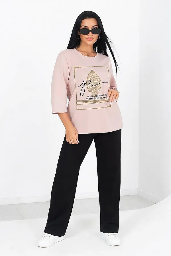 Костюм (Туника+Брюки) LIKA DRESS, пудра - фото 1