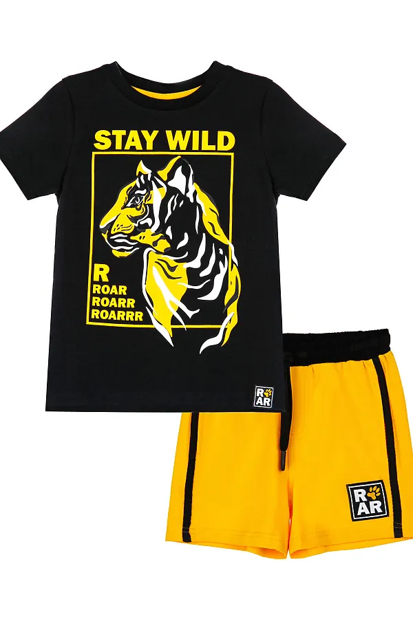 Комплект (Футболка+Шорты) PLAYTODAY, жёлтый,чёрный - фото 1