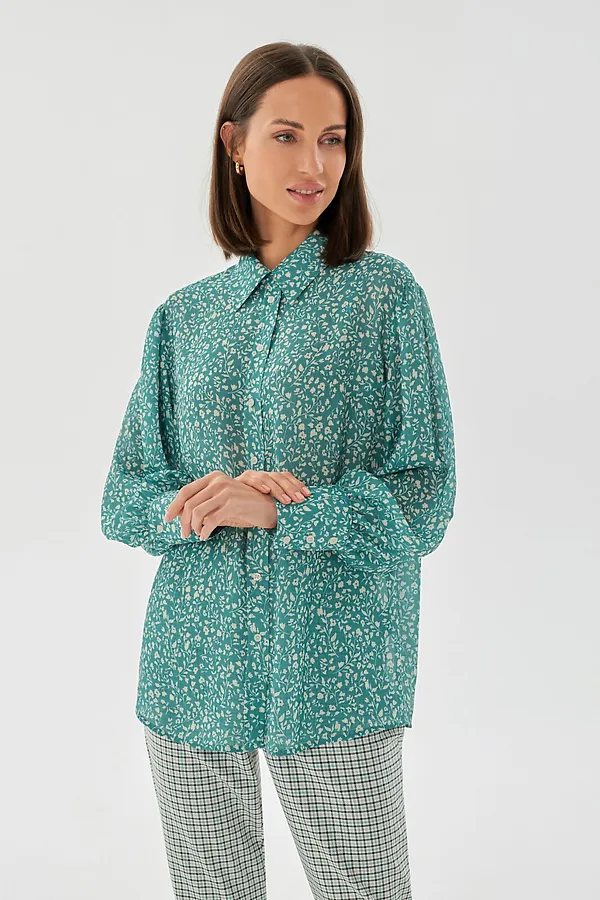 Блуза POMPA, бирюзовый - фото 1