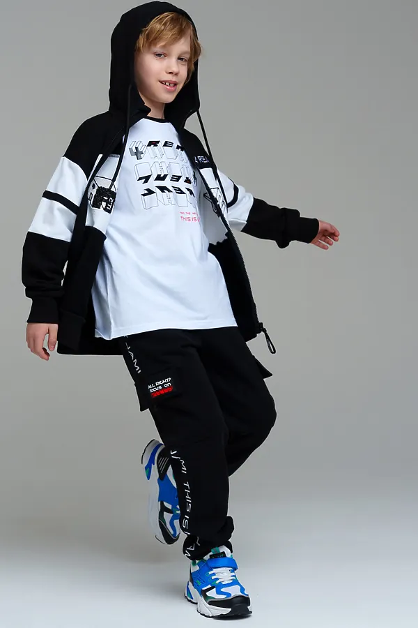 Брюки трикотажные для мальчиков PLAYTODAY, черный - фото 1