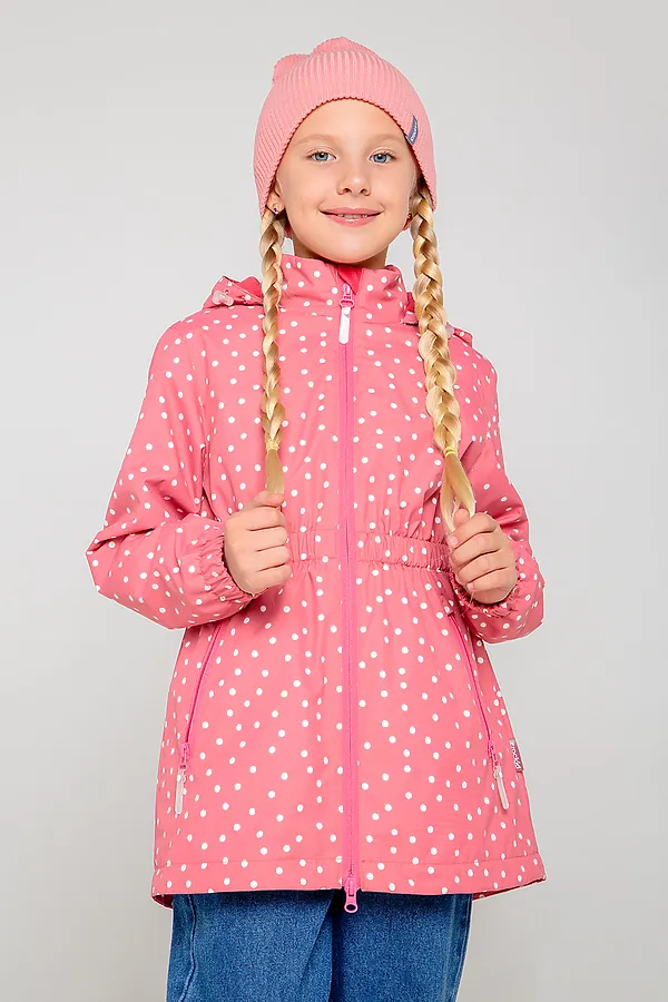 Куртка CROCKID, светло-коралловый,белые капельки - фото 1