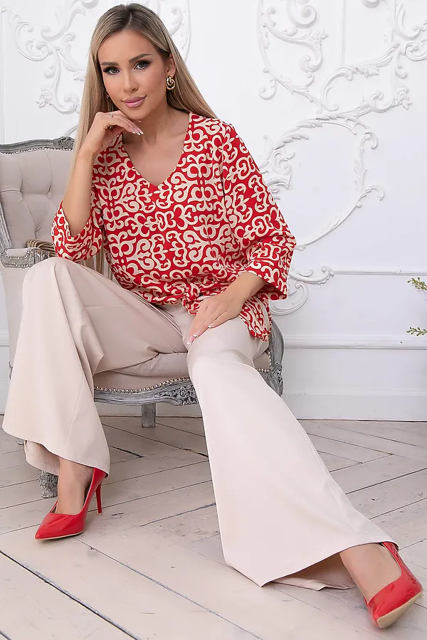 Костюм (Блузка+Брюки) LADY TAIGA, красный - фото 1