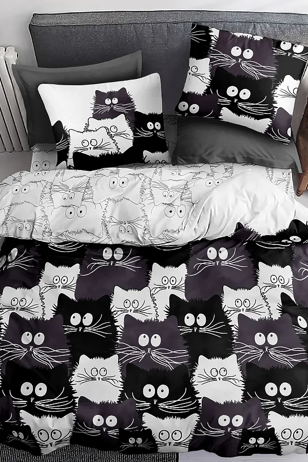 КПБ PAVLine Коты Компания вид 1 бязь 1,5 спл НАТАЛИ, в ассортименте - фото 1