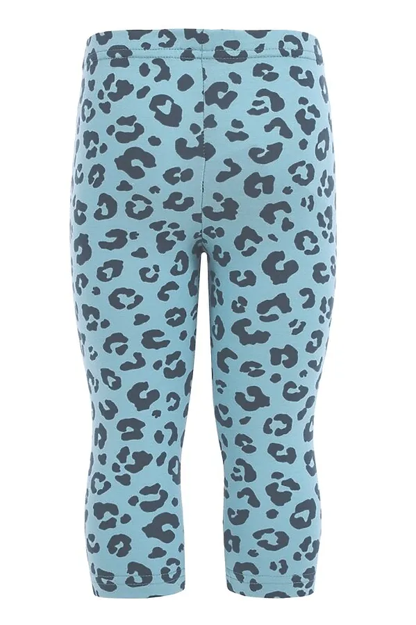 Бриджи  АПРЕЛЬ, темно-бирюзовый леопард на бирюзовом - фото 1