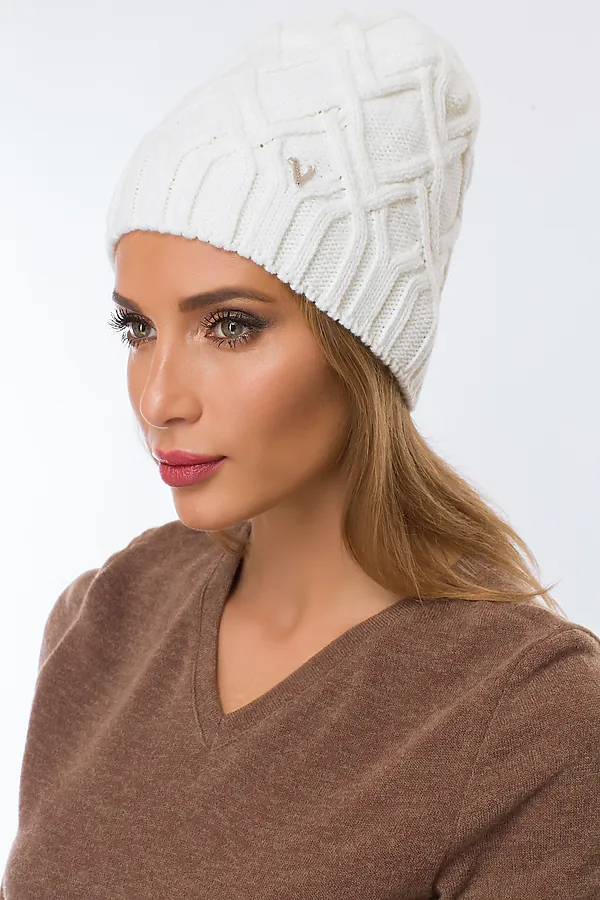 Шапка VAY, молоко - фото 1