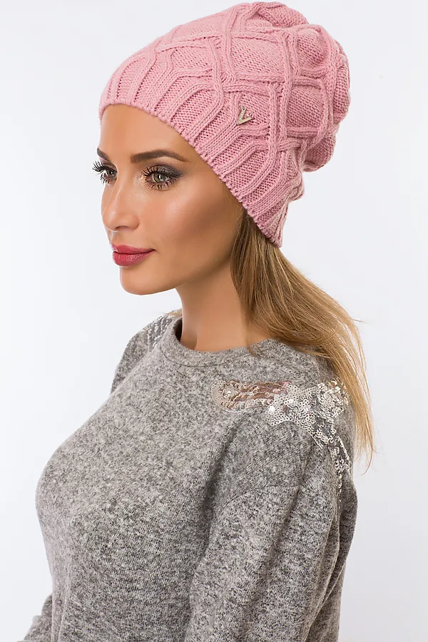 Шапка VAY, розовая дымка - фото 1
