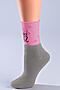 Носки GIULIA (Светло-серый меланж/Розовый) WBL-001 l #103349