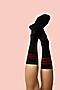 Носки высокие женские носки цветные носки "Флэш" КРАСНАЯ ЖАРА (Темно-красный, черный) 295198 #273848