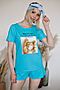 Пижама Старые бренды (Бирюзовый (рыжий кот)) ЖП 064/2 #682674