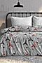 Комплект постельного белья Евро TEIKOVO (Серый, Чёрный, Красный) 727090 #716883