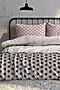 Комплект постельного белья Евро TEIKOVO (Розовый, Серый, Чёрный) 727092 #716885