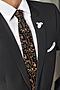 Галстук классический мужской в деловом стиле фактурный с растительным узором... SIGNATURE (Черный, светло-оранжевый,) 300178 #783956