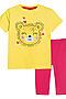 Костюм с бриджами 41100 (футболка-бриджи) НАТАЛИ (С.желтый/розовый) 39577 #885338