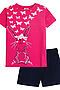 Костюм с шортами 41106 (футболка+ шорты) НАТАЛИ (Розовый/т.синий) 39375 #885485