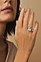 Кольцо с массивным камнем перстень крупное разомкнутое кольцо "Королевство... MERSADA (Серебристый, белый,) 311029 #925626