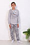 Пижама с брюками Ловушка длинный рукав НАТАЛИ (Серый) 43195 #933963
