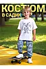 Белый+джинсовый стиль+темно-синий77