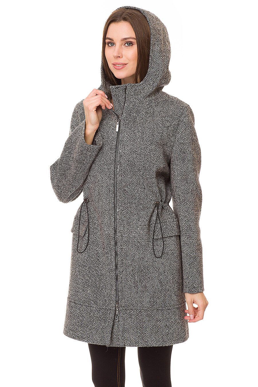 Шерстяное пальто с капюшоном женское